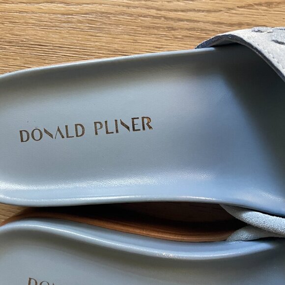 Donald Pliner Women's Fifi Slide Sandals Blue Leather Upper Resort 8.5M - Picture 4 of 9